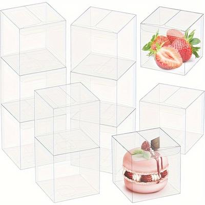 1 set/30 pezzi scatola regalo in plastica trasparente, scatola regalo trasparente per cupcake e biscotti, confezione singola per esposizione di feste nuziali (2 x 2 x 2 pollici)