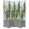 Planter with Trellis Light Grey 80 X 80 X 136 Cm PP