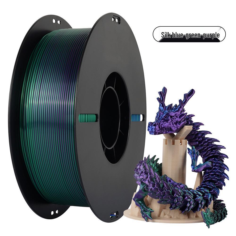 Filamento para Impressão 3D PLA Bicolor Ornamento de Dragão, 1KG - Acabamento Seda