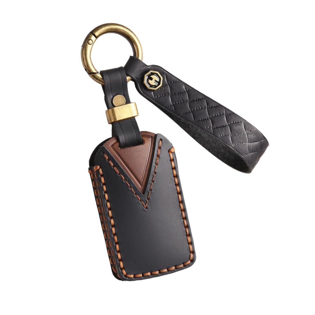 Genuine Leather Key Cover for Honda Fit, Civic, Accord, or Crown Road.