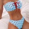 Set Bikini Imbottito da Donna con Bretelle e Stampa Leopardo per Nuoto e Abbigliamento da Spiaggia