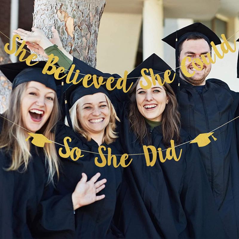 2026 Graduation Banner - 'She Believed She Could, So She Did'