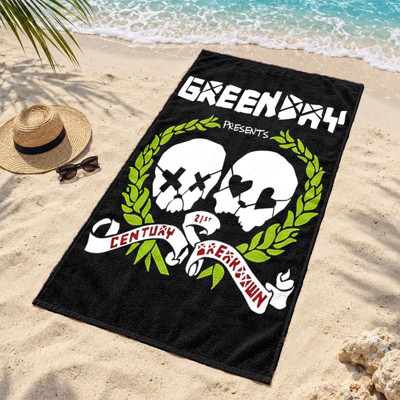 Green day Microfiber Beach Towel Quick Dry Sand Free Lightweight Beach Towels for Travel Swimming Camping