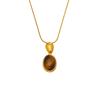 Fashion Agate Pendant Adjustable Long Sweater Chain - Simple Stainless Steel Design