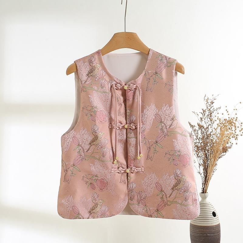 

Высококачественный вышитый жилет 2025 новый женский жилет 3XL ([Recommended 138-75kg]) розовый