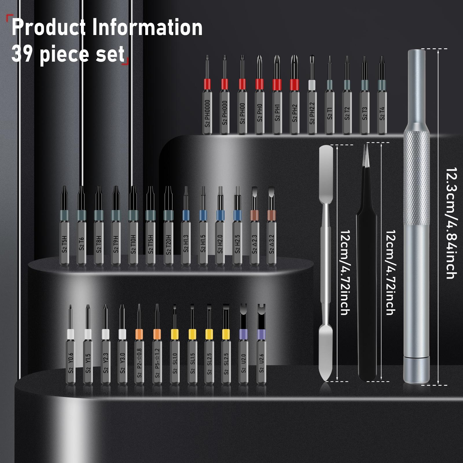 

Набор прецизионных отверток 39 в 1 Высокая твердость Хром-ванадиевая сталь Набор инструментов мини-отверток для ремонта электронных устройств