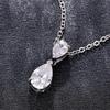 Two Teardrop Pendant Necklace Sparkling Design for Women