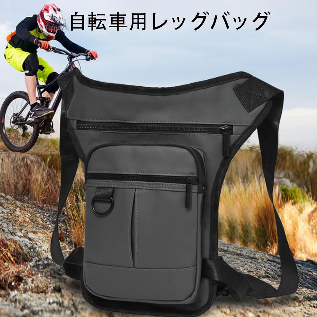 Motorcykel Benväska Grått Läderöverdrag Väska 3 Fack Konstruktion Lättviktig Vattentät Slitstark Multifunktionell Midjeväska för Män Cykel Vandring