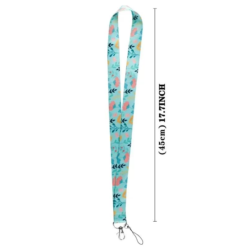 Grüne Pflanze Einfacher Frischer Stil Grüne Blätter Nackenband Ausweishalter Fitnessstudio Handy-Riemen Ausweishalter DIY Aufhängeseil Lanyard
