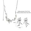 Y2K Jewelry Jellyfish Stud Earrings Korean Style Choker Women Crystal Necklace Transparent Pendant