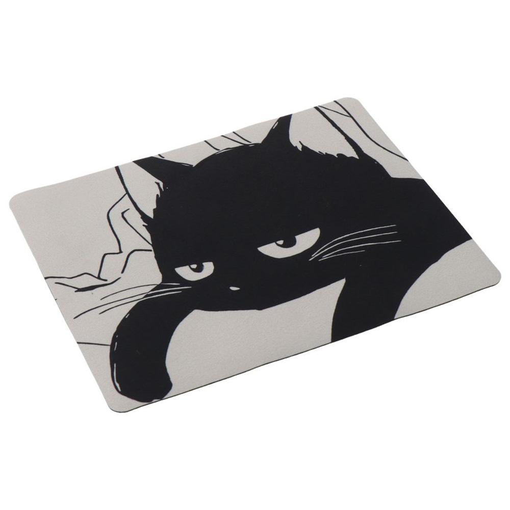 

Diatom Ooze Black Sleepy Cat Mouse Pad Black Office Computer Mousepad Office