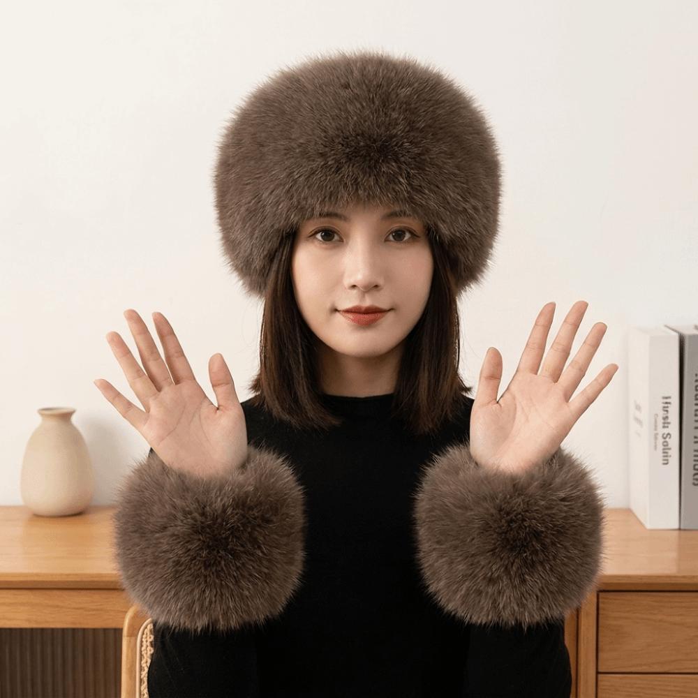 3Pcs/Set Elastic Wide Fur Cuffs Hat Soft Plush Headwraps Retro Warm Thick Hairband Outdoor Sports