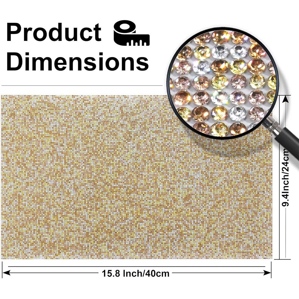 Bling Rhinestone Sticker DIY Car Decoration Stickers Self-Adhesive Hotfix Glitter Crystal Gem Sheet Sticker for Car&Craft Decor