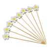 100PCS Disposable Fruit Stick, Flower Top Decor Bamboo Skewers, Multipurpose Food Picks Party Supplies, for Appetizers Cocktails Barbecue Cakes