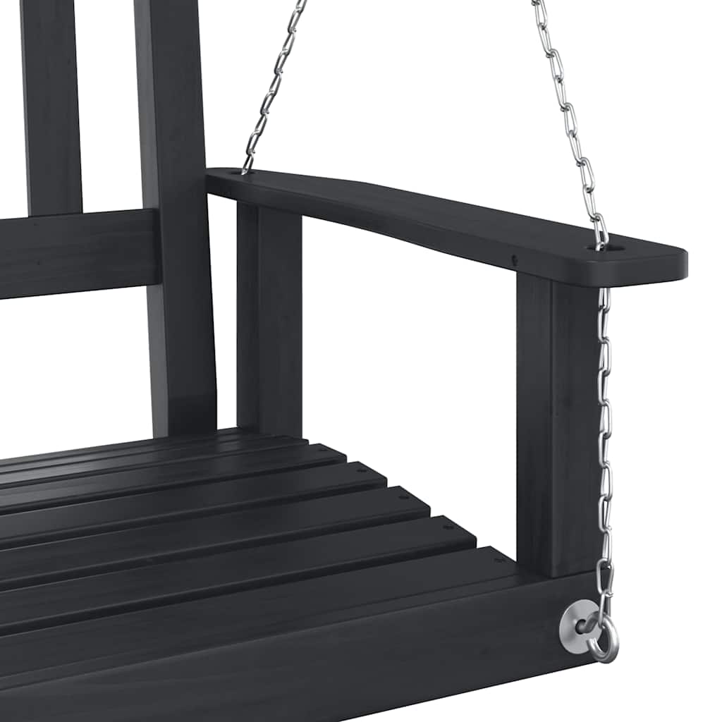Vidaxl Garden Swing with Metal Chains, Black, Fir