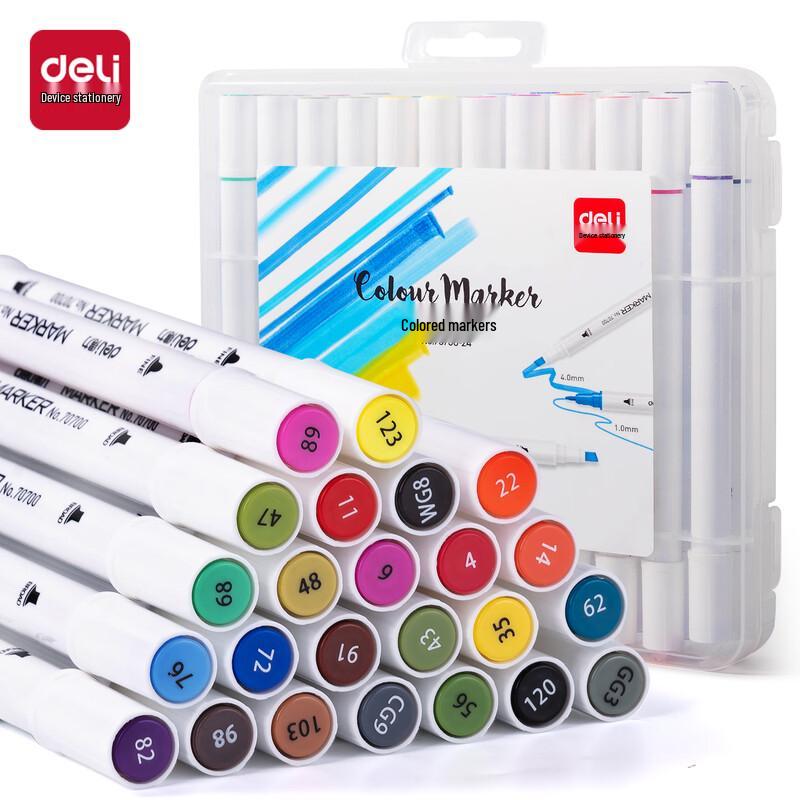 Deli 70700 Dual-Tip Acrylic Marker Set for Kids