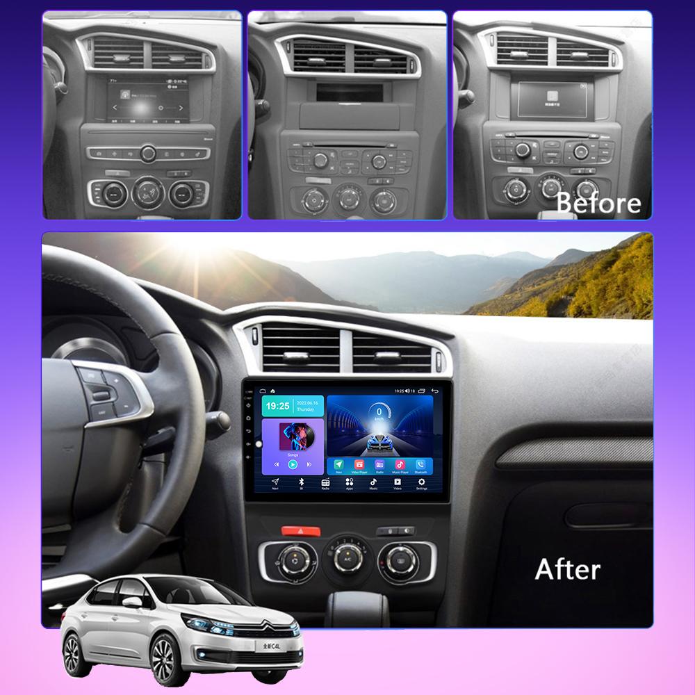 2 DIN Android Carplay Car Radio For Citroen C4 C4L DS4 2013-2017 Multimedia Player Head Unit Stereo GPS Navigation BT WIFI 4+64GB