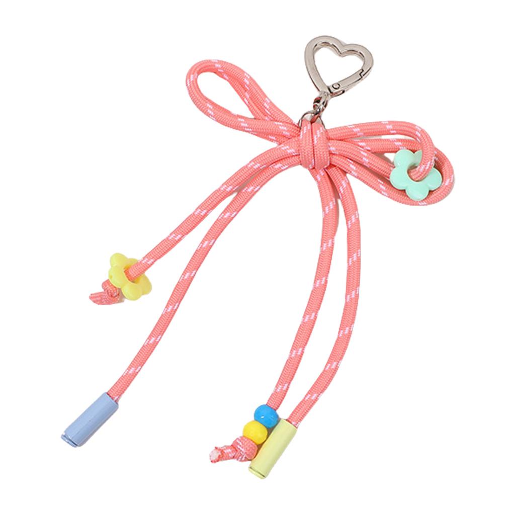 Stylish Candy Color Braided Bowknot Keyring Nylon Weaving Rope Keychain Phone Accessories for Student and Trendsetters