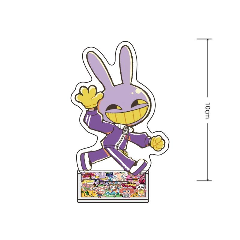 Digital Theme Cartoon Acrylic Stand Keychain Purple Bunny Red Nose Clown Desk Decor Cute Collectible Toy Gift for Fans