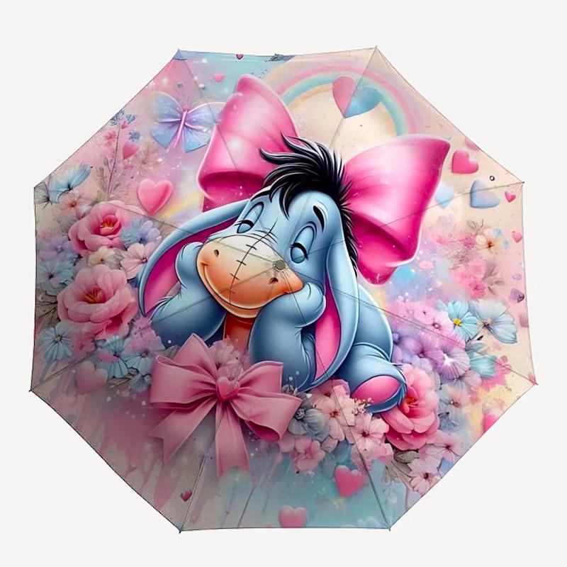 Winnie and Friends Themed Travel Umbrella-8 Ribs Automatic Opening and Closing, Portable Folding Design, Compact and Stylish Umbrella