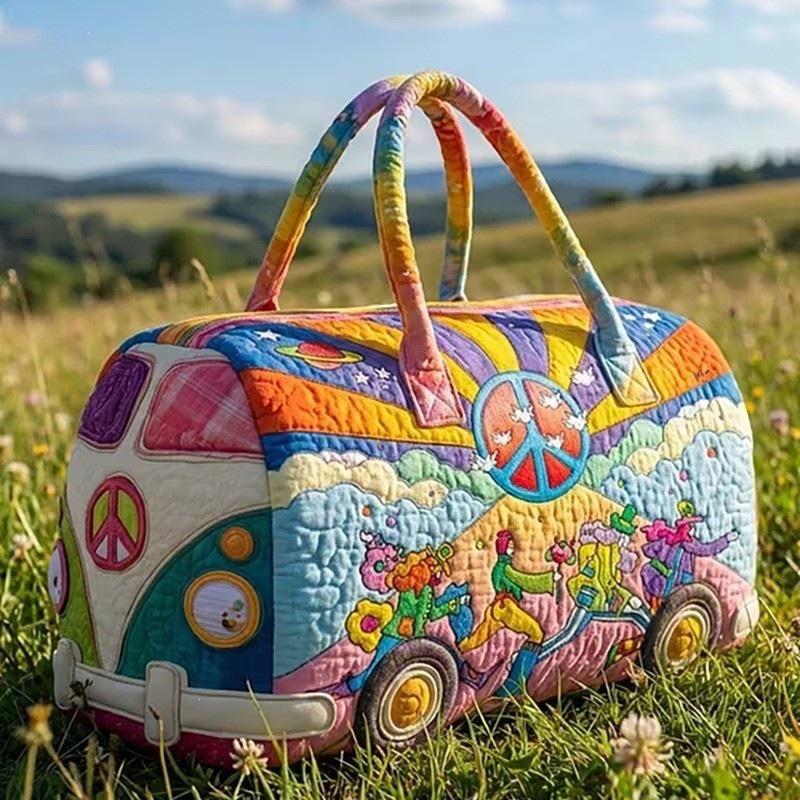 3D VW Bus Retro Travel & Gym Bag: Trendy Short-Distance Fashion