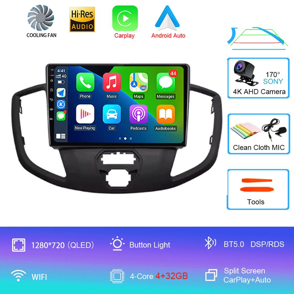 Car Radio Android 14 Auto For Ford Transit 2015 2016-2018  Central Multimedia Car Stereo Receiver GPS Navigation Autoradio