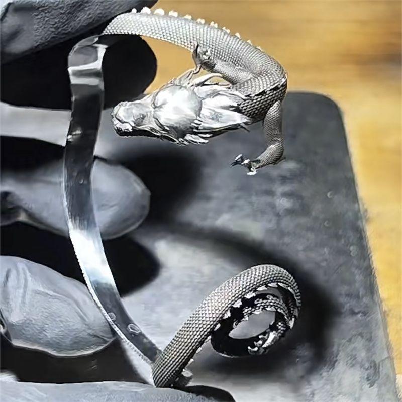 Bracelet Retro Personality Niche Domineering High Sense Zodiac Dragon Opening Adjustable Bracelet