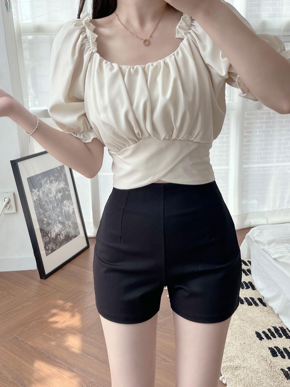 

Женские облегающие шорты с высокой талией для похудения, черные, 2025 S чёрный