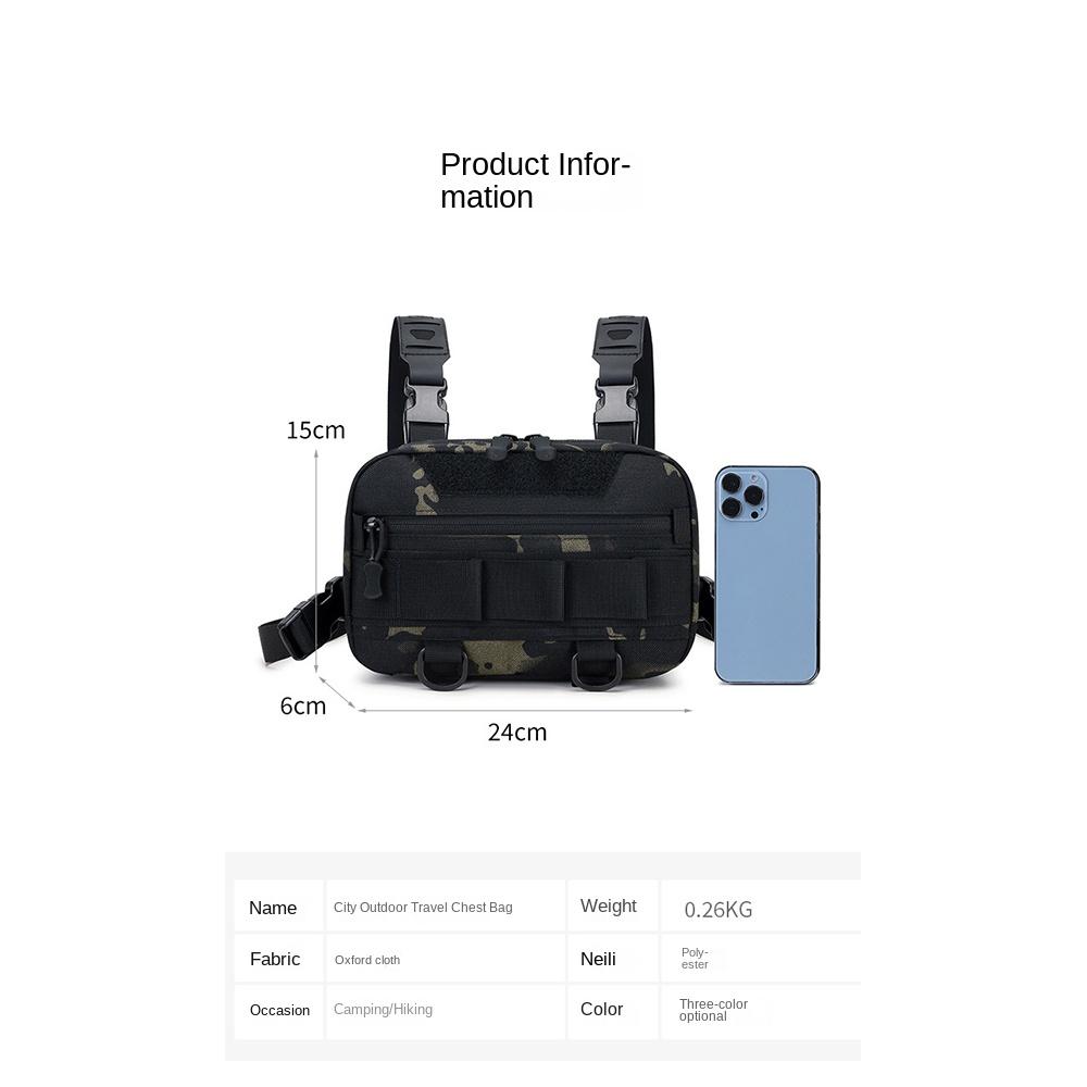 Fashionable Nylon Fishing Chest Bag Wear-resistant 3 Colors Cool Backpack Adjustable Climbing Vest Bag Men/women