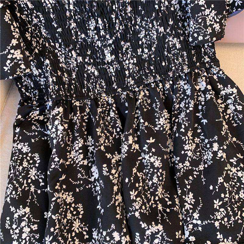 Elegante Abito in Chiffon Stile Francese Taglie Forti Per Nascondere la Pancia e Sembrare Giovani