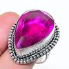 Natürlicher Rosa Rubellit Edelstein 925 Sterlingsilber Schmuck Ringgröße 8 AR-17147