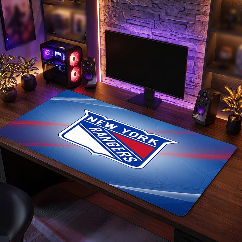 New York Rangers Pattern Mousepad Anti?Slip Rubber Desk Pad For Gaming Working Desktop Decoration