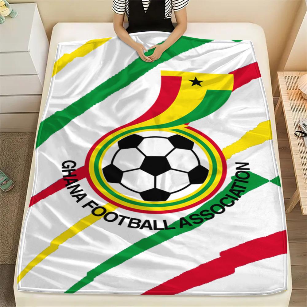 1 Stück Ghana Fußball Print Flanelldecke Hohe Qualität Warm Bequem Decke für Alle Jahreszeiten Perfekt für Geschenke Heimdekoration