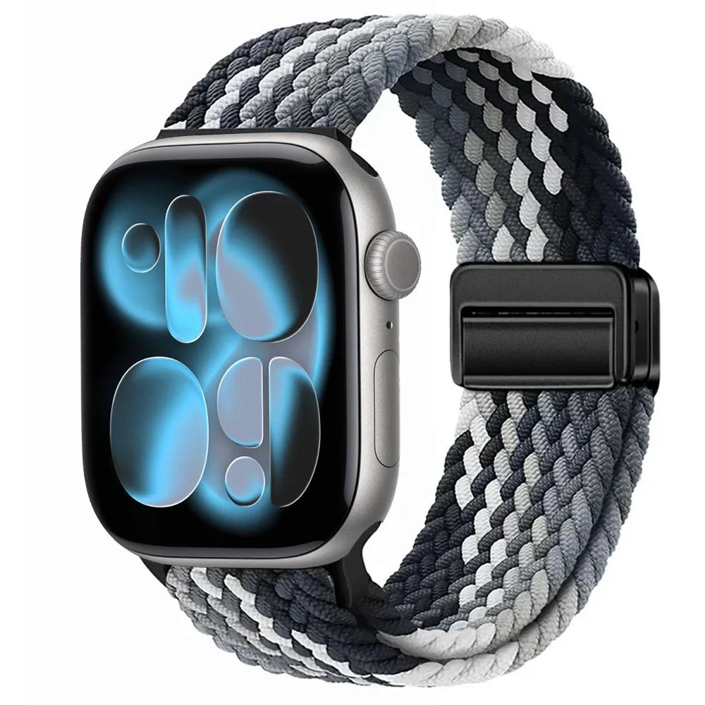 Nylon Strap for Apple Watch 11 10 46mm 42mm/Ultra 3 2 1 49mm Magnetic buckle Wristband iWatch 9 8 7 6 5 4 SE 45mm 44mm 41mm 40mm