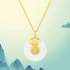Jade Peace Buckle Necklace for Women: Luxurious, Lucky, Ancient Style Pendant in Retro Chinese Design