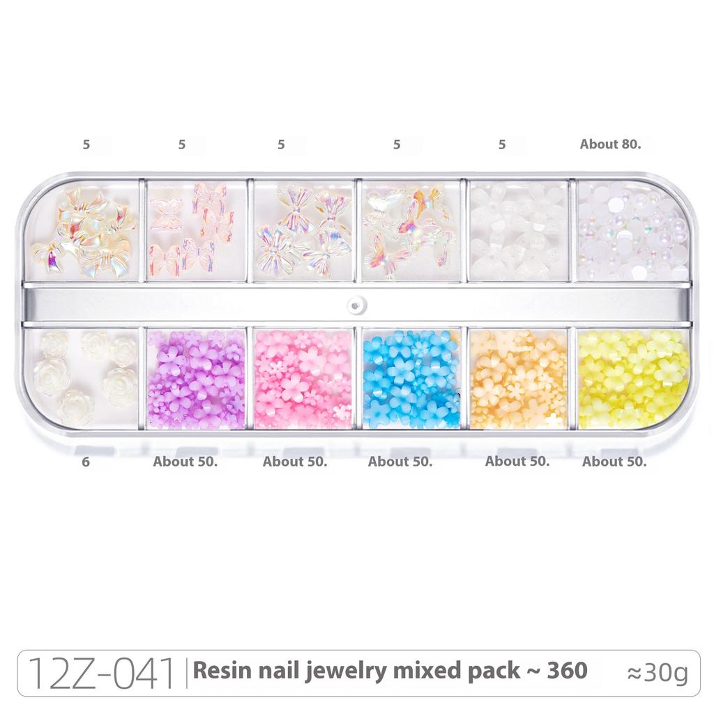 Broca para Nail Art 12 Compartimentos Strass Fundo Plano Broca Formato Especial Unha Vidro AB Aurora Transparente Broca Unha Conjunto de Joias para Nail Art