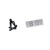 Modern Abstract Sculpture Figurine with Digital Clock Display for Living Room Office Bookshelf Home