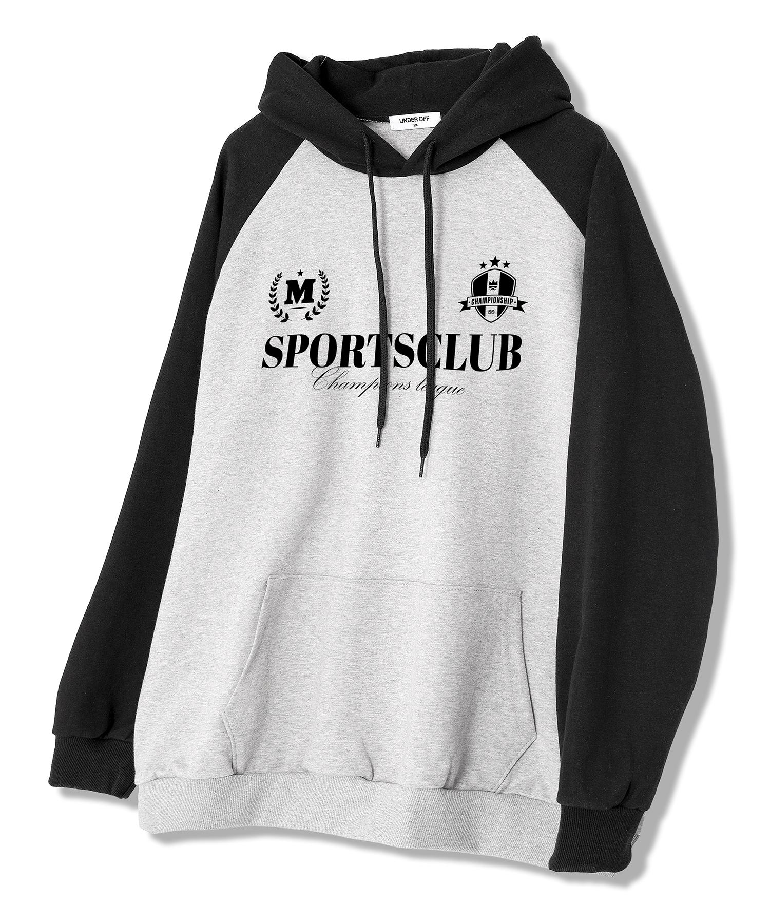 Under Off Sports Club Logo Print Blockcore Raglan Hoodie Gray/S