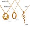 Popular Geometric Irregular Smooth Ring Serpentine Pendant Clavicle Chain, Titanium Steel Gold Plated