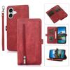 For iPhone 17 Case Zipper Pocket 9 Card Slots PU Leather Phone Cover with Wrist Strap