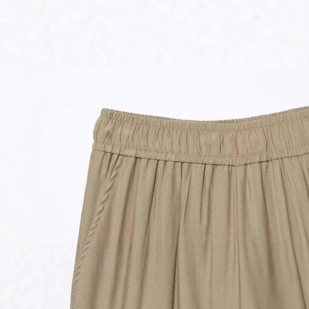 European Women's 2025 Fashion Wide-Leg Stretchy Waist Trousers