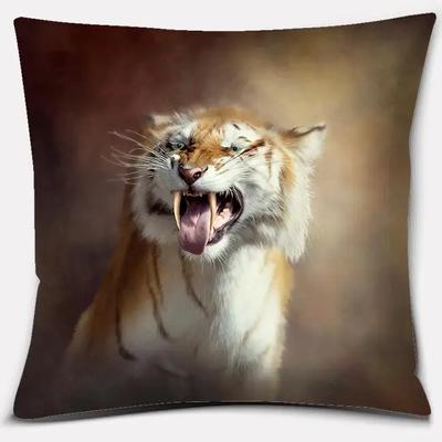 Federa per cuscino per animali della serie Tiger Lion, regalo per la casa, per l'ufficio, per la camera da letto, per il divano, per l'auto