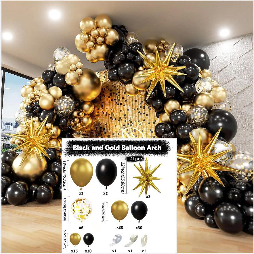 Black Gold Balloon Chain Set Meal Graduation Party Birthday Party Wedding Wedding Event Decoration