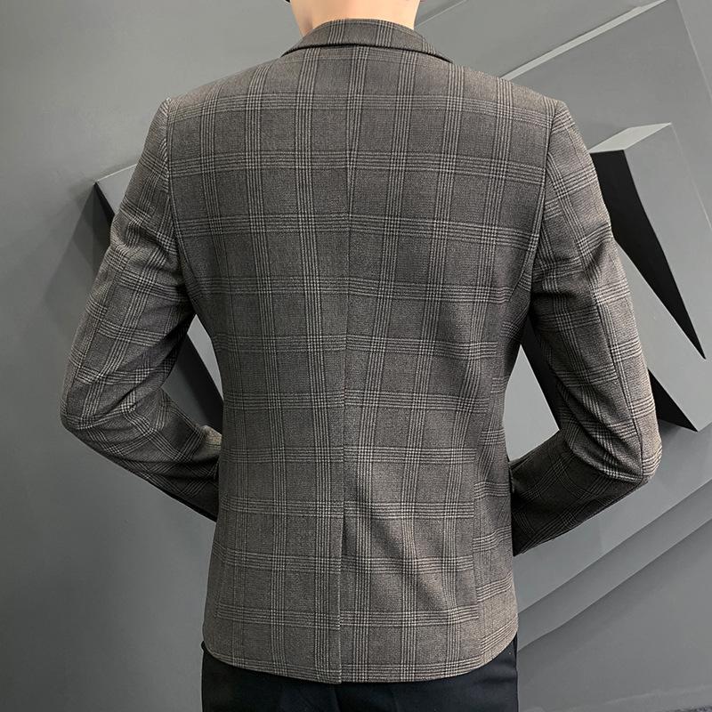 Karierter kleiner Anzug für Herren im britischen Stil, koreanische Version, trendig, hübsch, lässig, schmales Oberteil, Anzugjacke