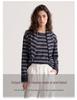 Women's Lightweight Striped Wool Pullover Sweater & Scarf Set - Anti-static, Machine Washable