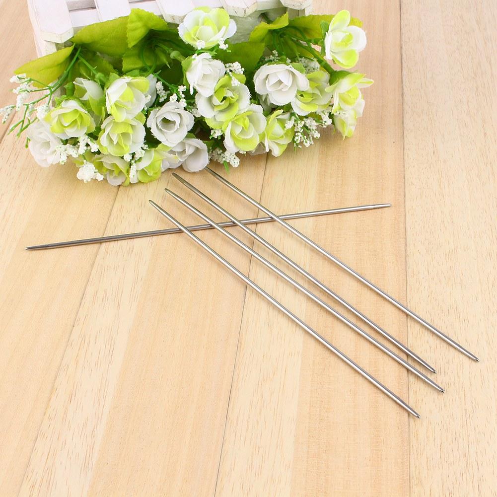 55Pcs 7.9in Double Pointed Stainless Steel Knitting Needles Set 2.0-6.5mm Craft Sweater Socks Knitting Needles