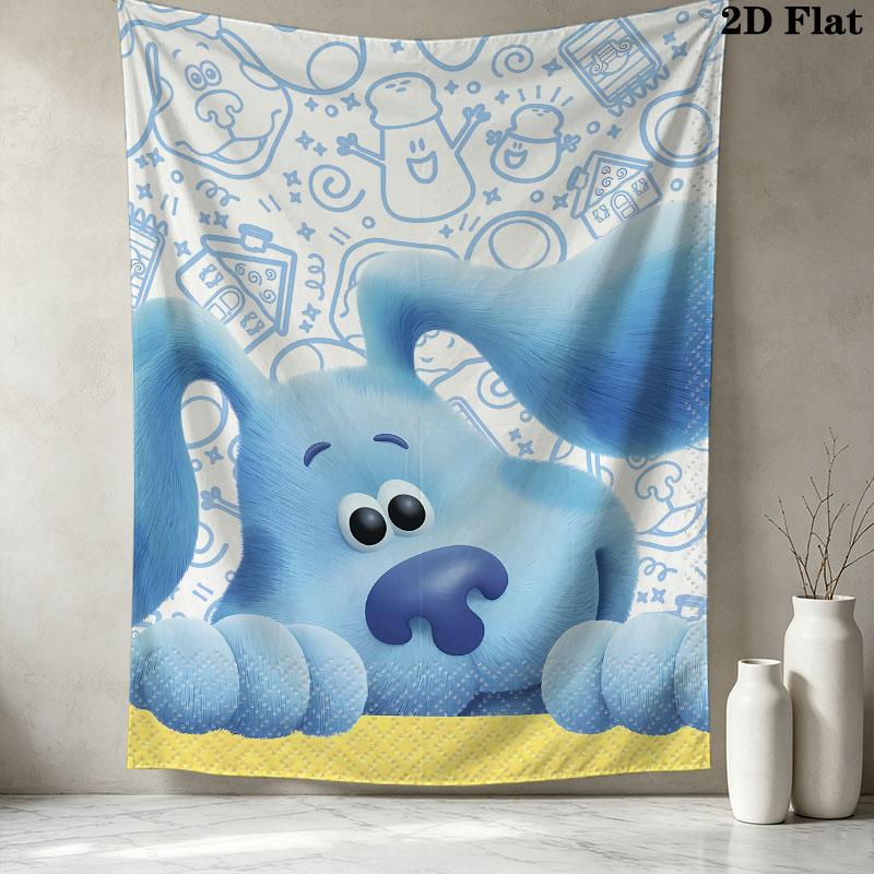 Blue'S Clues Wall Tapestry Aesthetic Wall Hanging Printed Fabric Blanket Decorative Tapestries For Bedroom Living Room Home Decor