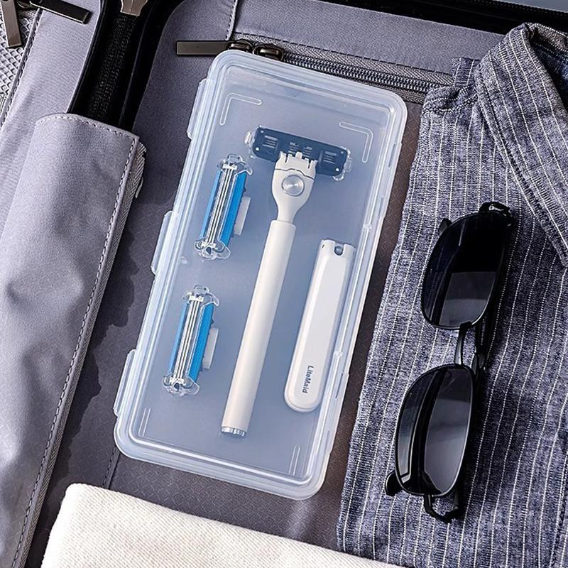 1Pcs Shaver Storage Box Transparent Razor Blades Brushes Plastic Case Portable Organizing Container Travel Accessories Travel