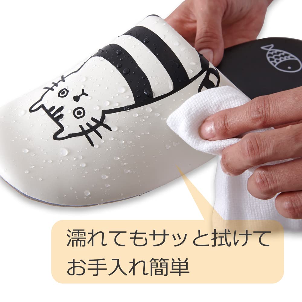 Okamura LOVECAT Cat Print Soft Slippers (White)