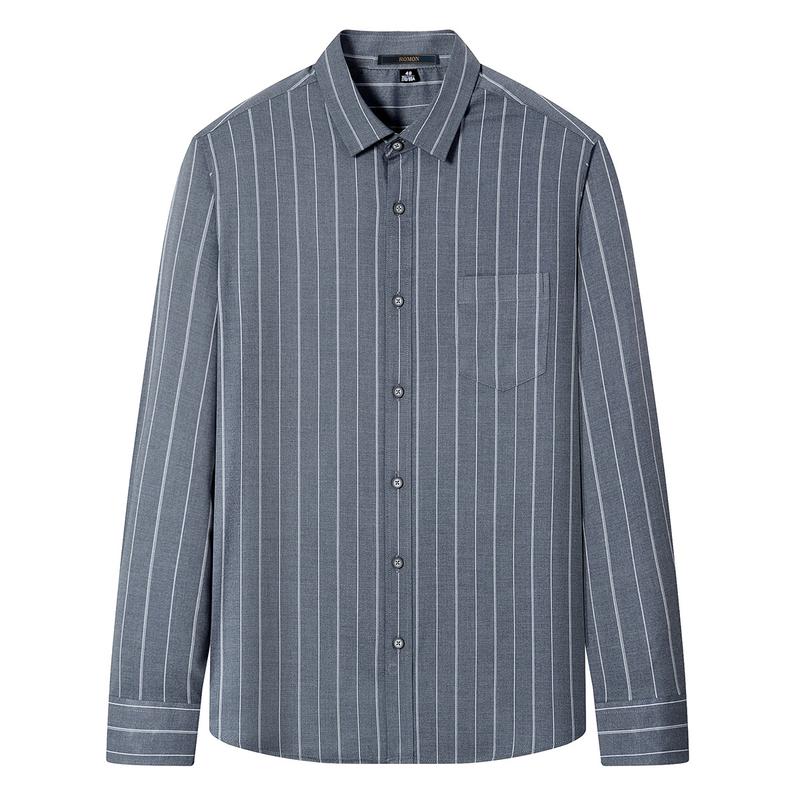 Business casual shirt men's long sleeved shirt with fashionable stripes